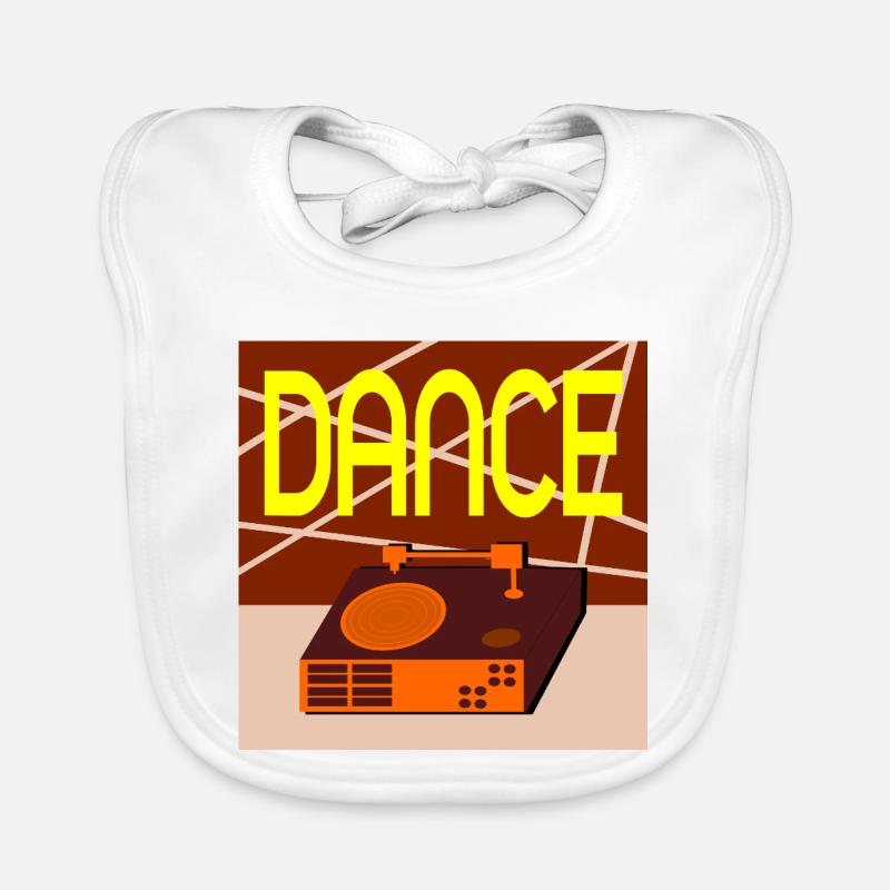 VINYL RECORD MUSIC RETRO DANCING Organic Baby Bibs