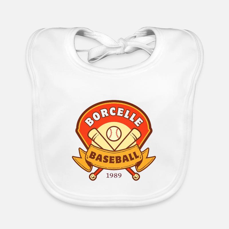 Vintage Borcelle Baseball Emblem Baby Bio-Lätzchen