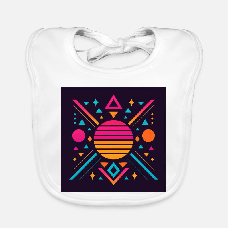 Geometrisches Synthwave-Muster Baby Bio-Lätzchen