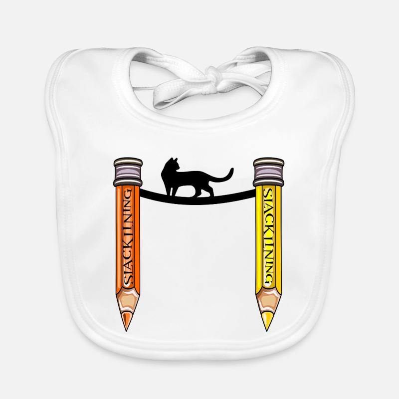 BALANCING SLACKLINING CAT Organic Baby Bibs