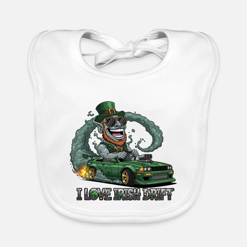 St. Patrick's Day Stunt Drift Design Baby Bio-Lätzchen
