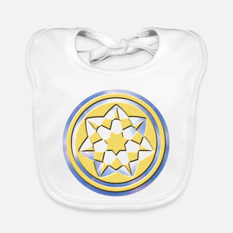 Geometric Crop Circle Pattern Organic Baby Bibs