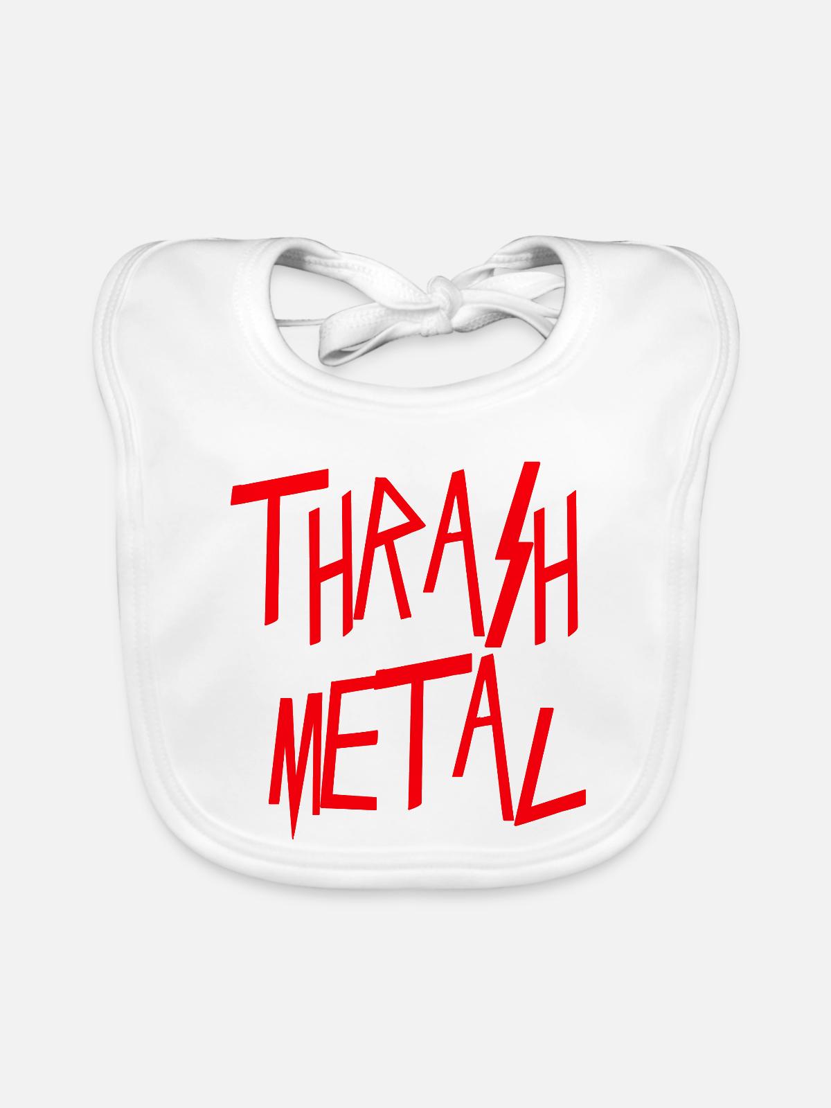 Thrash Metall - Baby Bio-Lätzchen - Weiß - Vorne