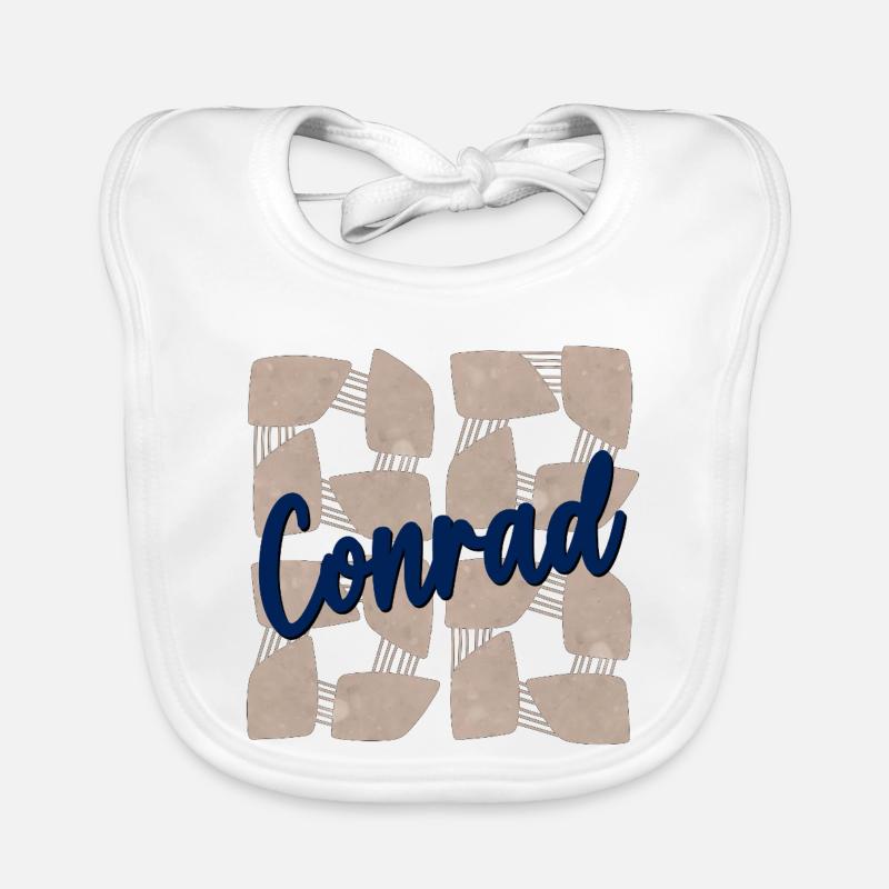 NAME DAY NAME CONRAD Organic Baby Bibs