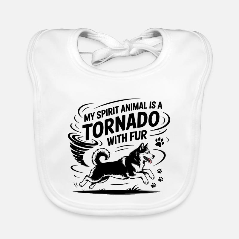 Mein Geisttier ist ein Tornado mit Fellhund Baby Bio-Lätzchen