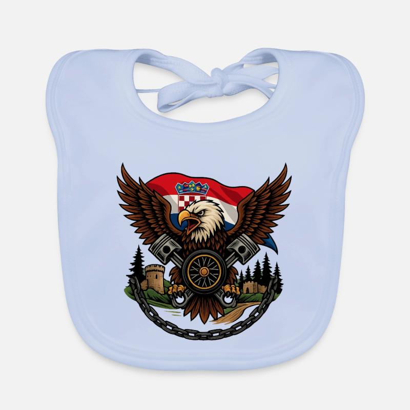Croatian Imperial Crusader Eagle Organic Baby Bibs