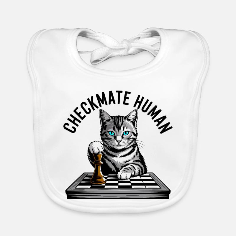 Échec et mat Humain Chat des échecs Bavoir bio Bébé