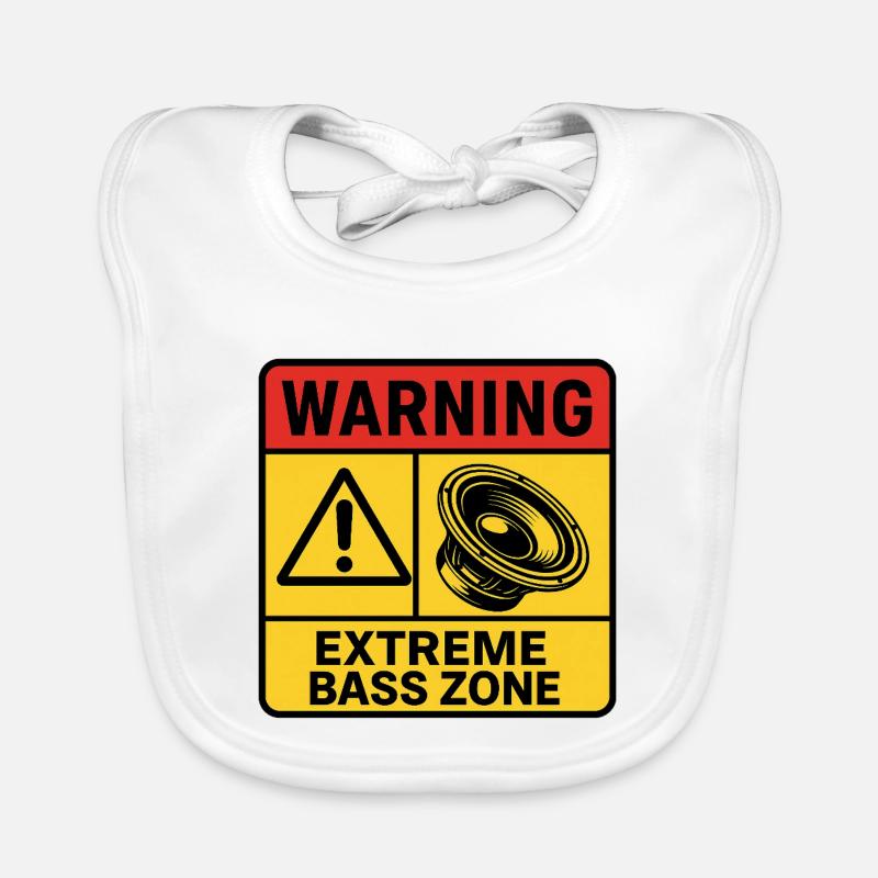 Extreme Bass Zone Warning Organic Baby Bibs
