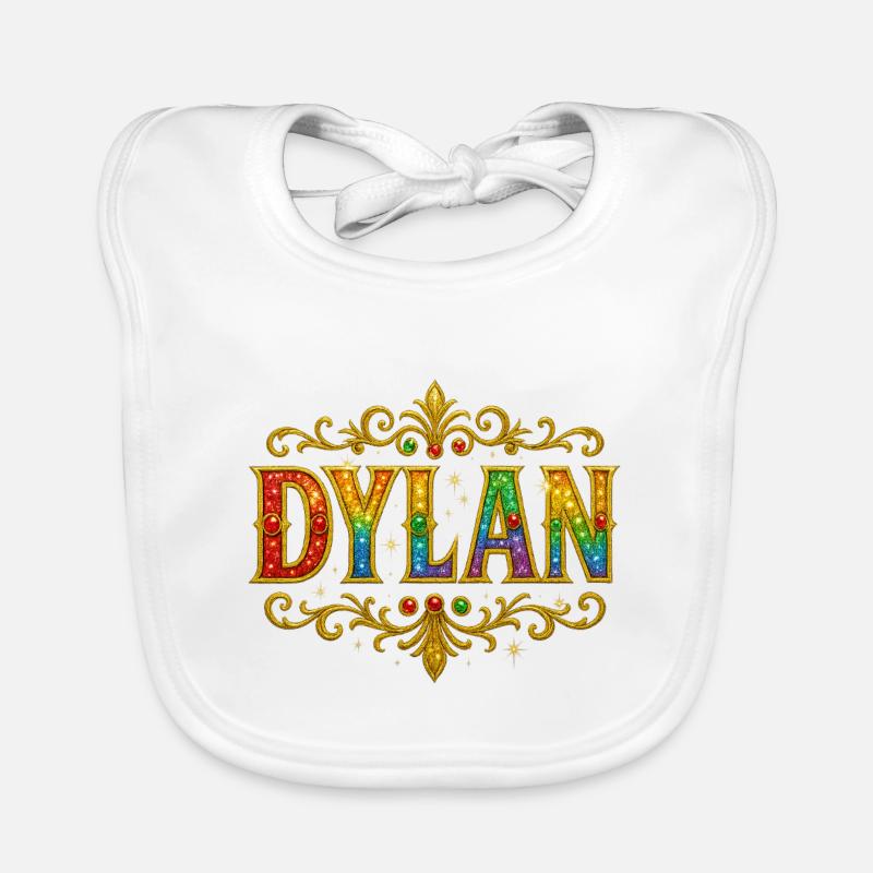 DYLAN Glitter Gold Sequins Organic Baby Bibs