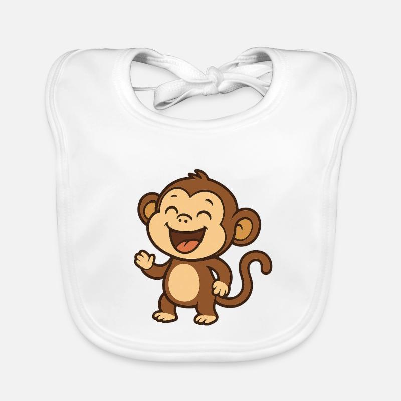 Lachender_Affee Baby Bio-Lätzchen