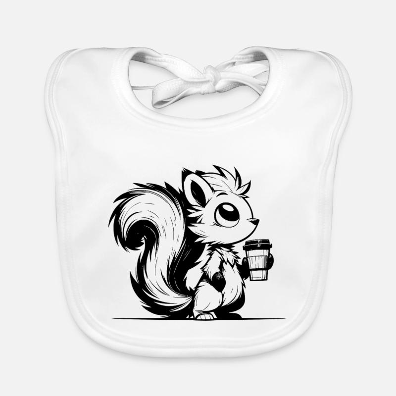 More coffee, less stress Squirrel Day Organic Baby Bibs