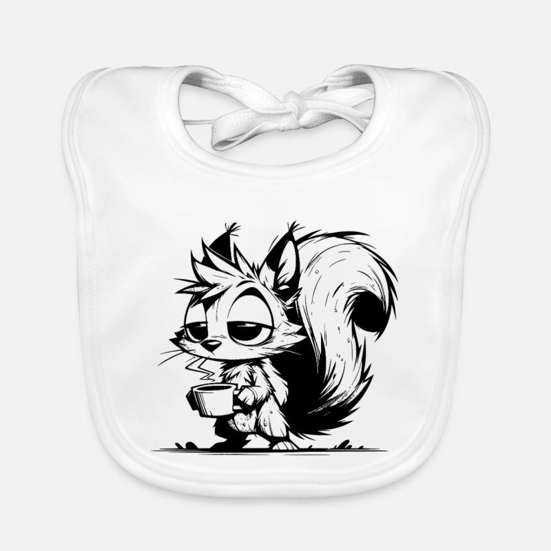 Please Do Not Disturb – Squirrel Coffee Time Organic Baby Bibs