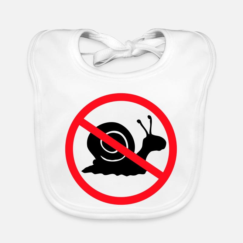Snail Prohibited Sign Zone against no notice Organic Baby Bibs