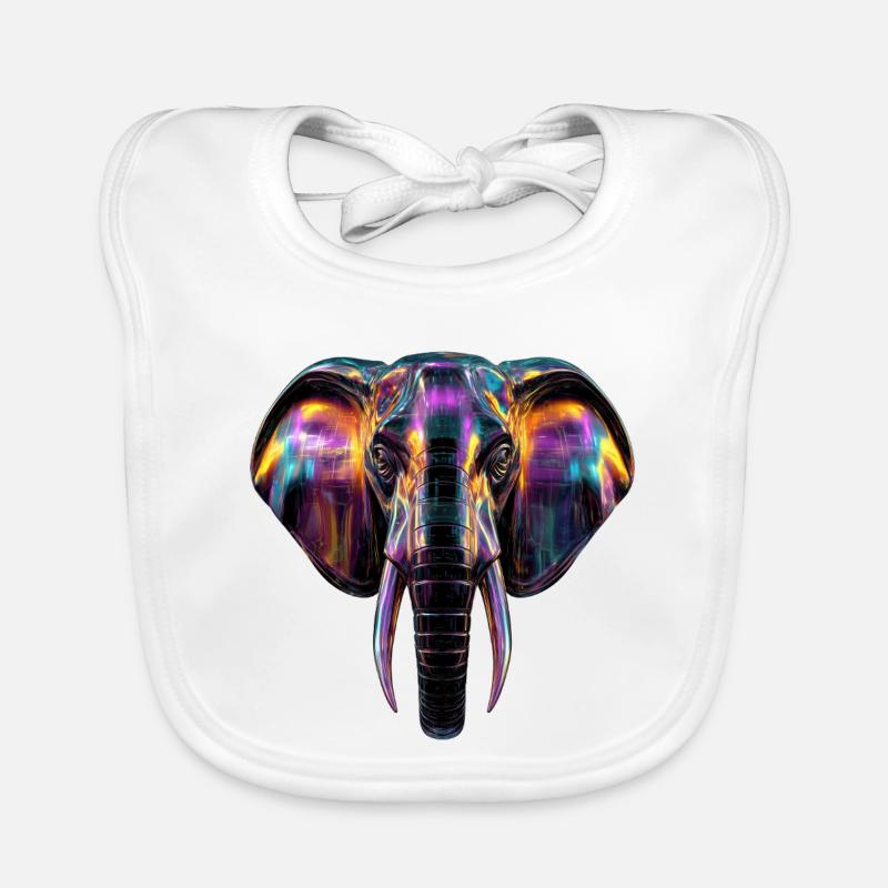 L’art de l’éléphant dans la conception de la lumière du néon Bavoir bio Bébé