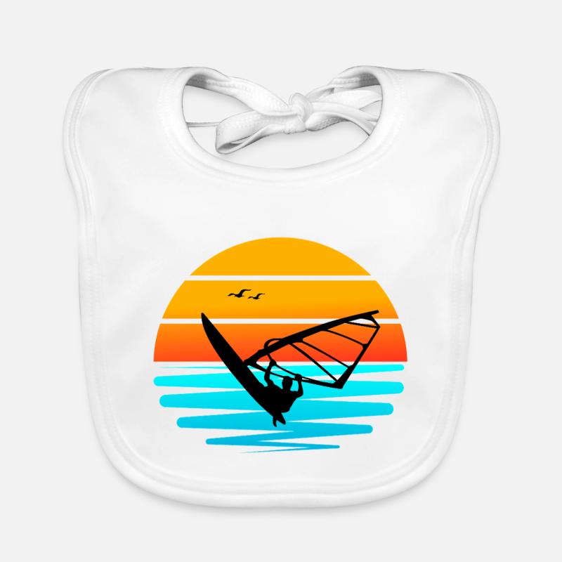 Windsurfing at Sunset Organic Baby Bibs