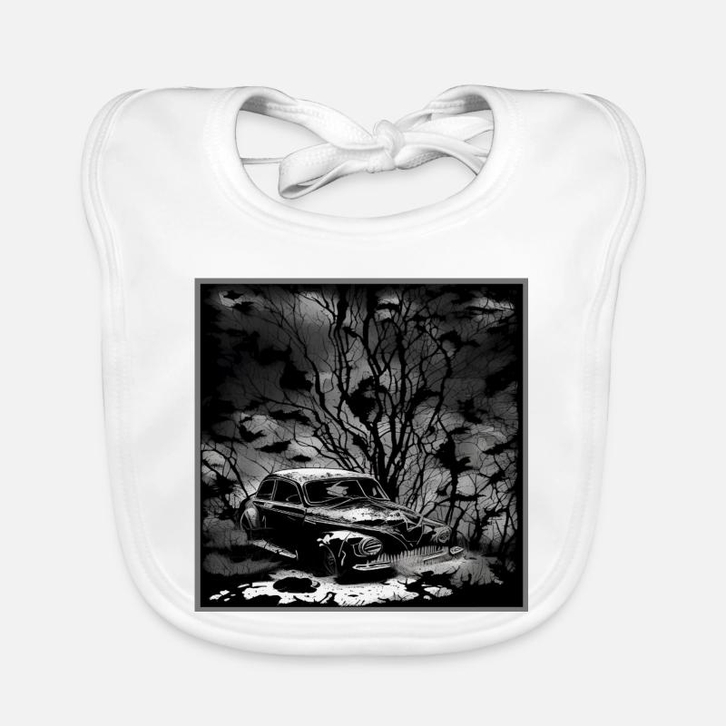 Dunkler Wald Oldtimer Illustration Baby Bio-Lätzchen