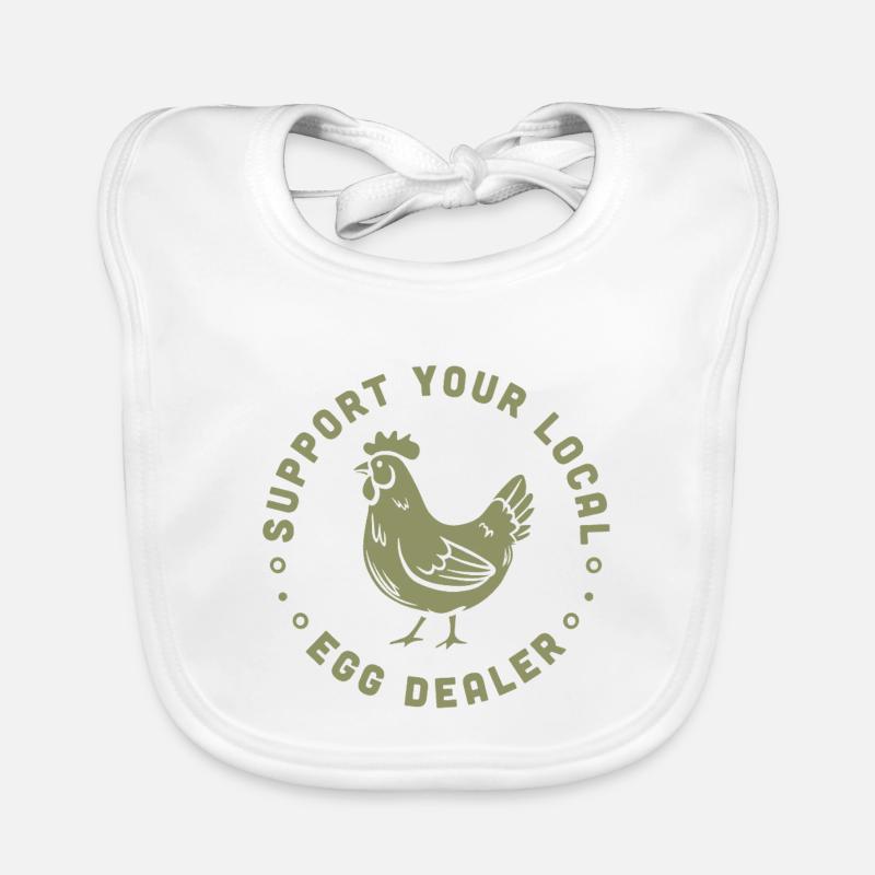 Support your local egg dealer funny chicken lover Organic Baby Bibs