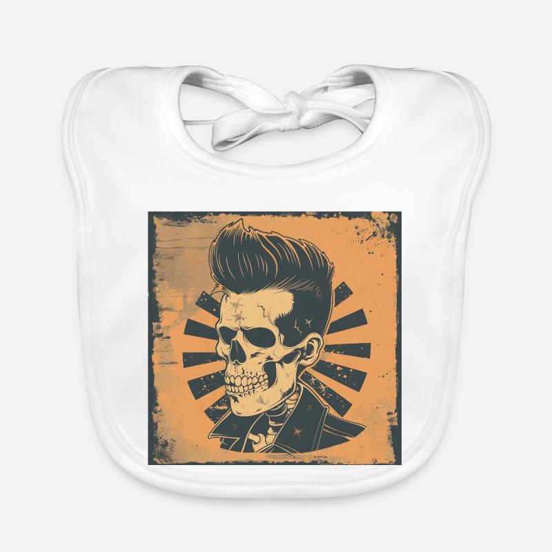 Hip Skull with Rockabilly Style Organic Baby Bibs
