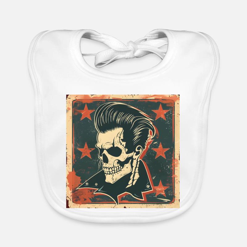 Rockabilly Rebel Skull Organic Baby Bibs