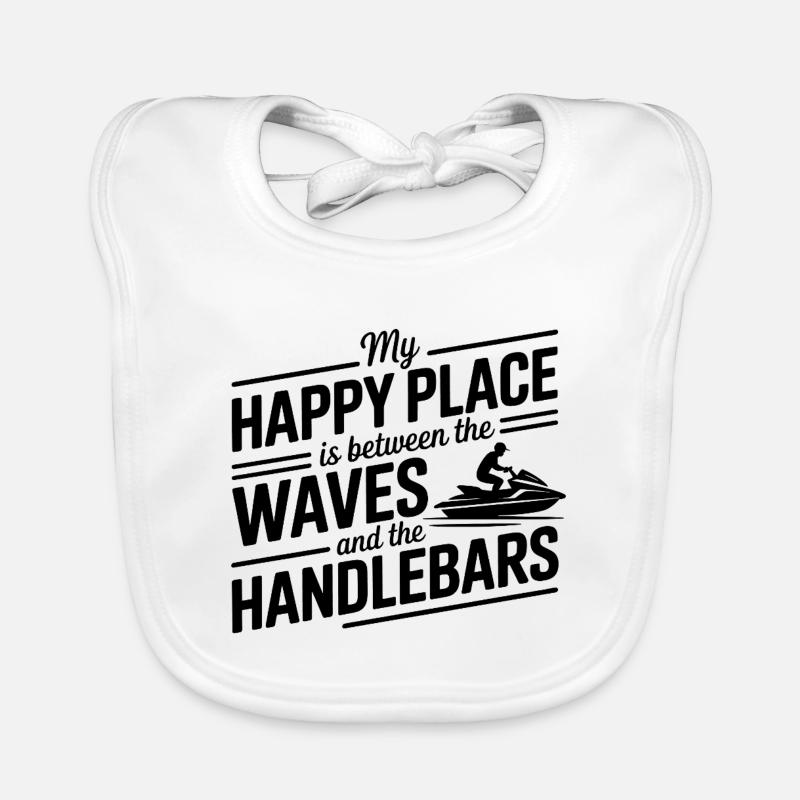 Happy Place Between Waves And Handlebars  Organic Baby Bibs
