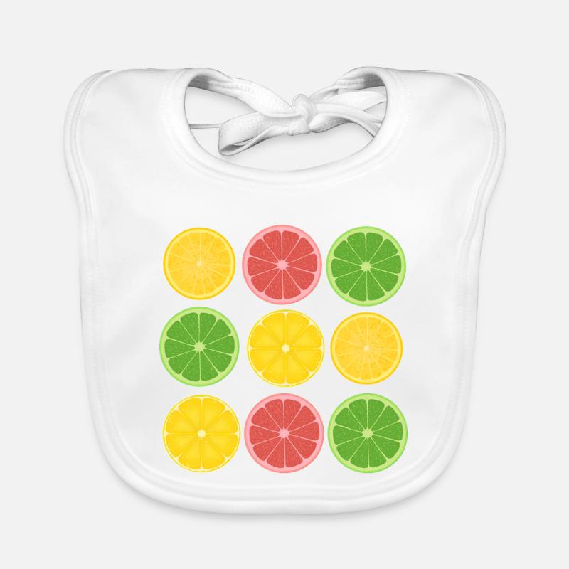 Frucht-Zitrus-Color-Blocking-Design Baby Bio-Lätzchen