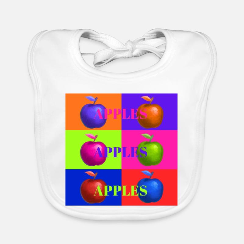 Pop Art Apple Collage Design Bavoir bio Bébé