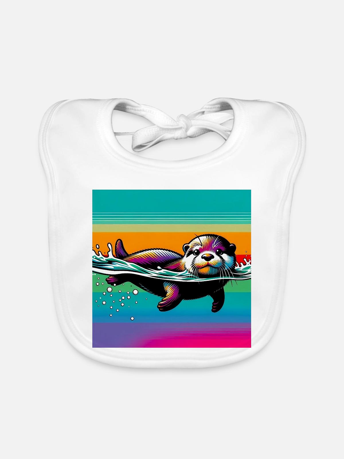 Otter - Baby Bio-Lätzchen - Weiß - Vorne