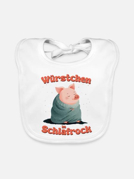 Würstchen im Schlafrock - Baby Bio-Lätzchen - Weiß