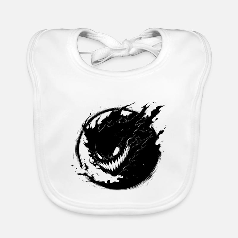 Dark Shadings Vector with Demon Face Organic Baby Bibs