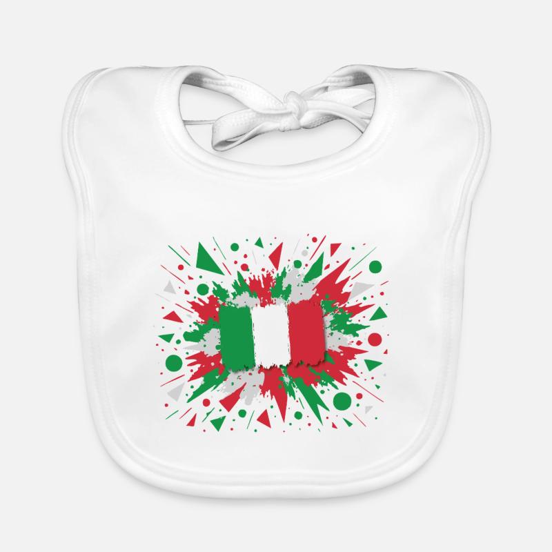 Italian flag art print Organic Baby Bibs