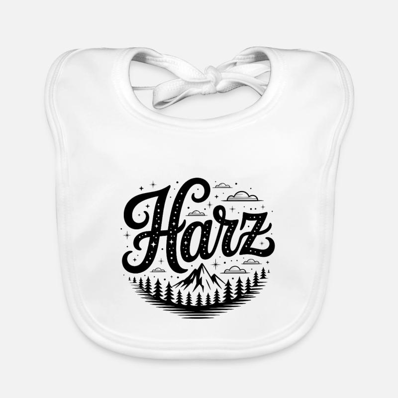 Harz - Wanderdesign - Baby Bio-Lätzchen - Weiß