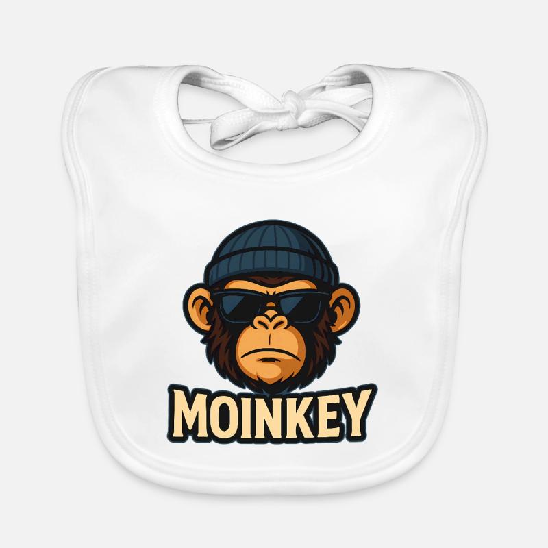 MOINKEY Affe Design – Moin Hamburg Geschenkidee Baby Bio-Lätzchen