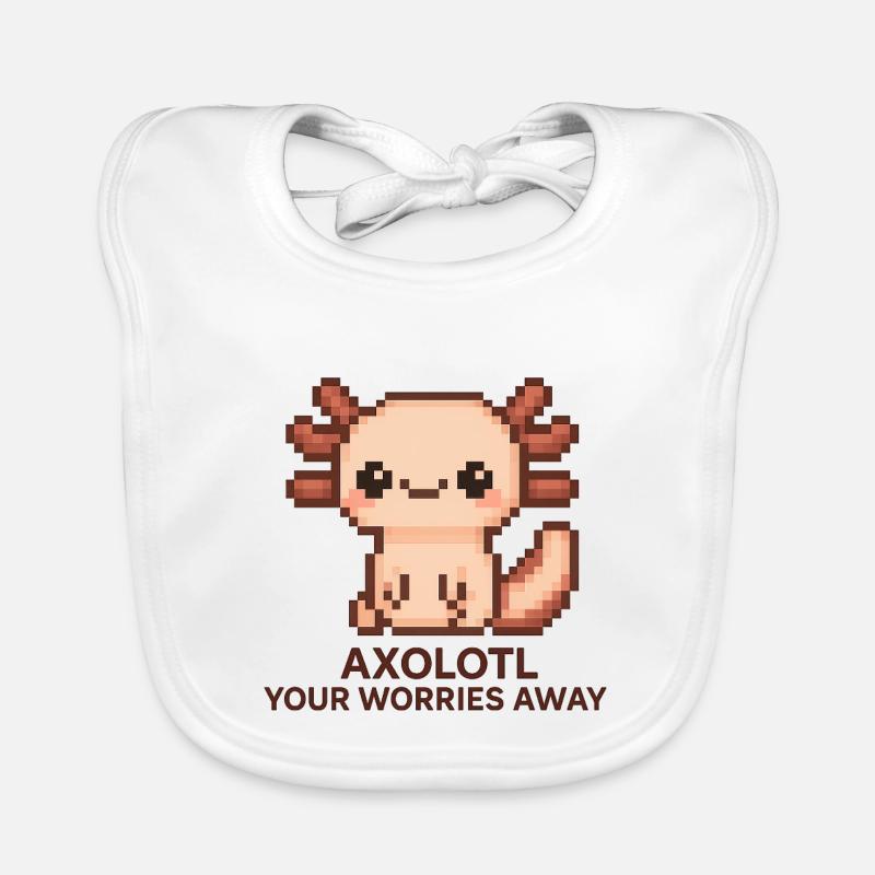 Pixelart Axolotl mit Witztext Baby Bio-Lätzchen