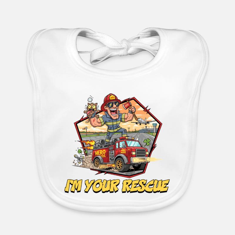Rescue Firefighter Abenteuer-Design Baby Bio-Lätzchen