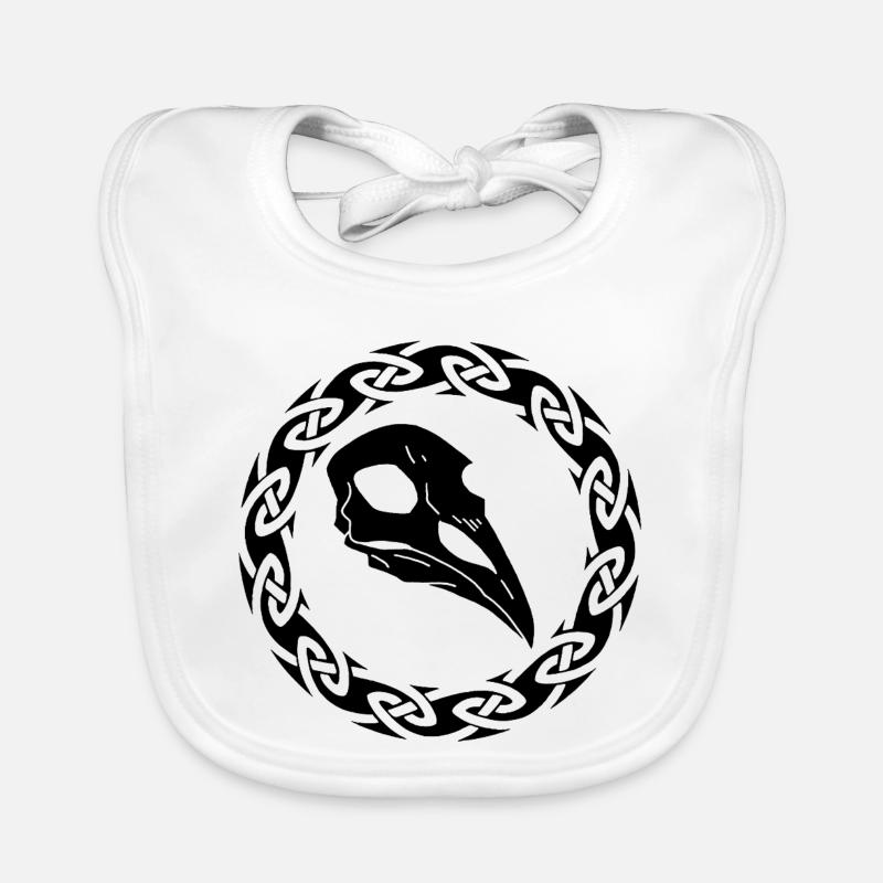 Crâne de corbeau viking noir Bavoir bio Bébé