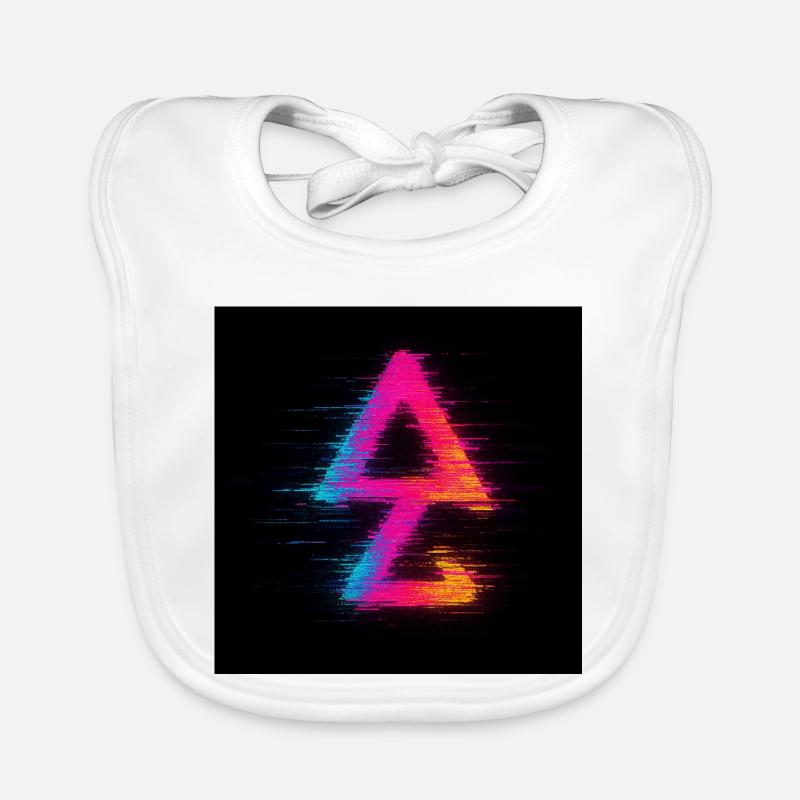 Néon Glitch Triangle Aura Bavoir bio Bébé