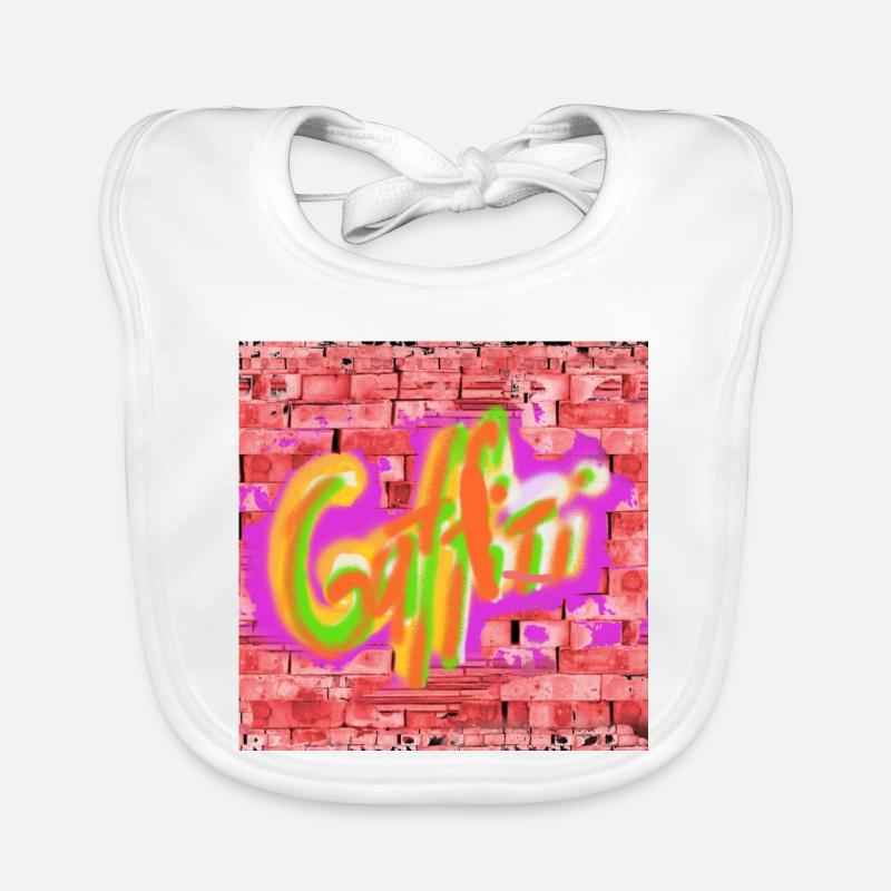 Graffitis colorés sur briques Bavoir bio Bébé