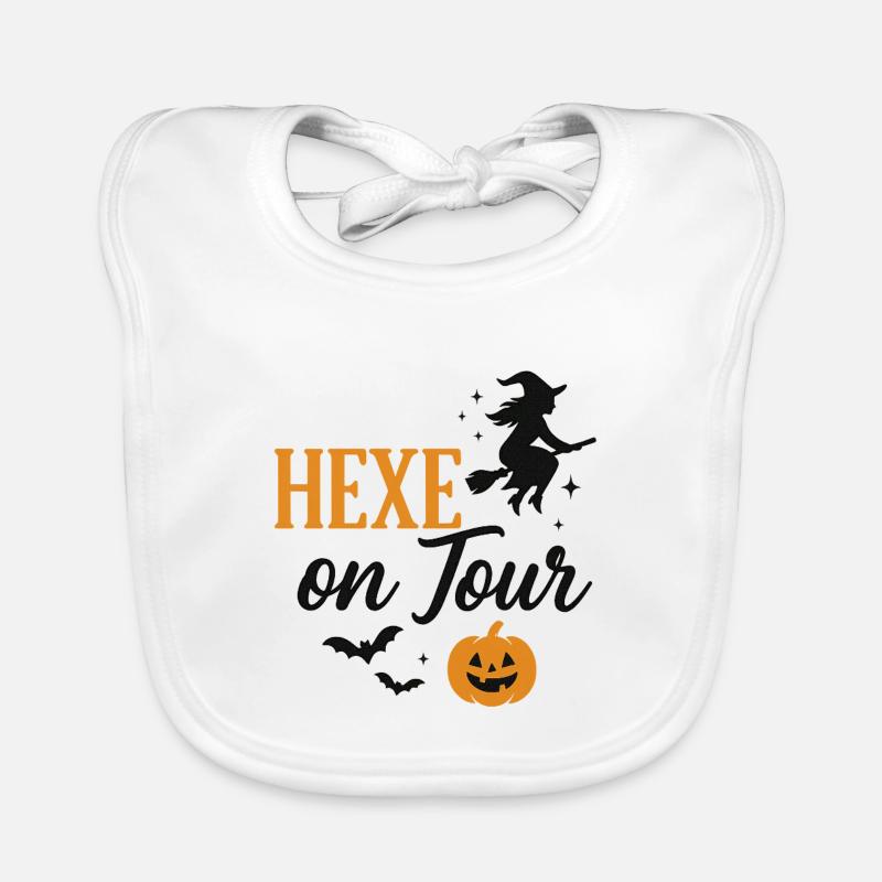 Sorcière sur la coupe d’automne d’Halloween Bavoir bio Bébé