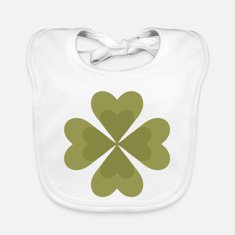 Conception de motif de trèfle à quatre feuilles Bavoir bio Bébé