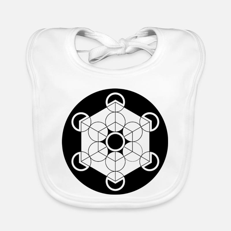 Metatron's Cube Crop Circle Organic Baby Bibs