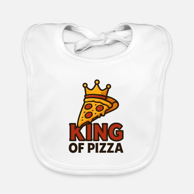 König der Pizza mit Krone Baby Bio-Lätzchen