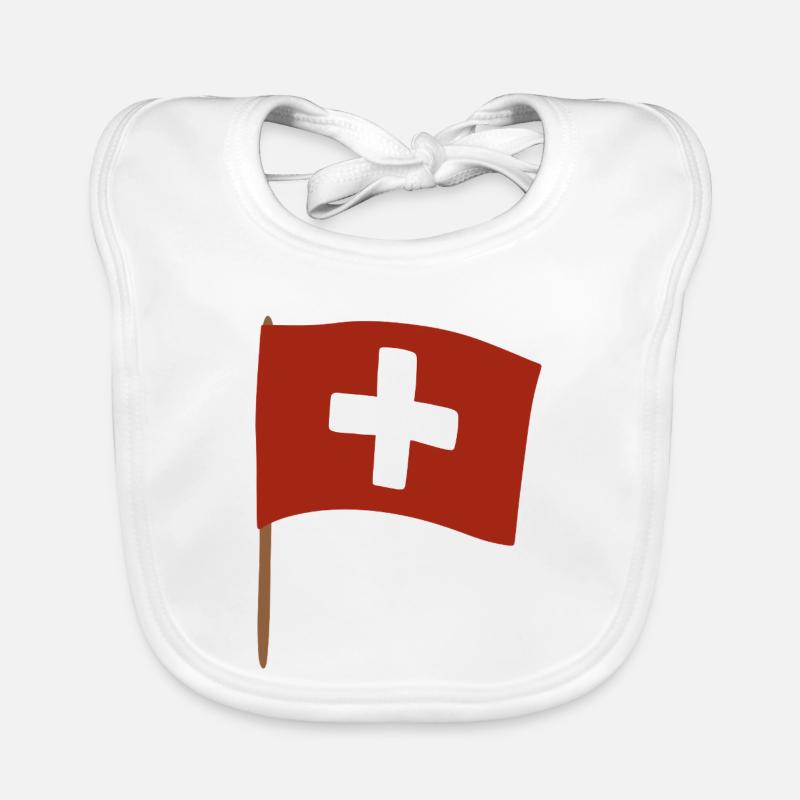 Swiss Cross Flag Design for Apparel Baby Bio-Lätzchen