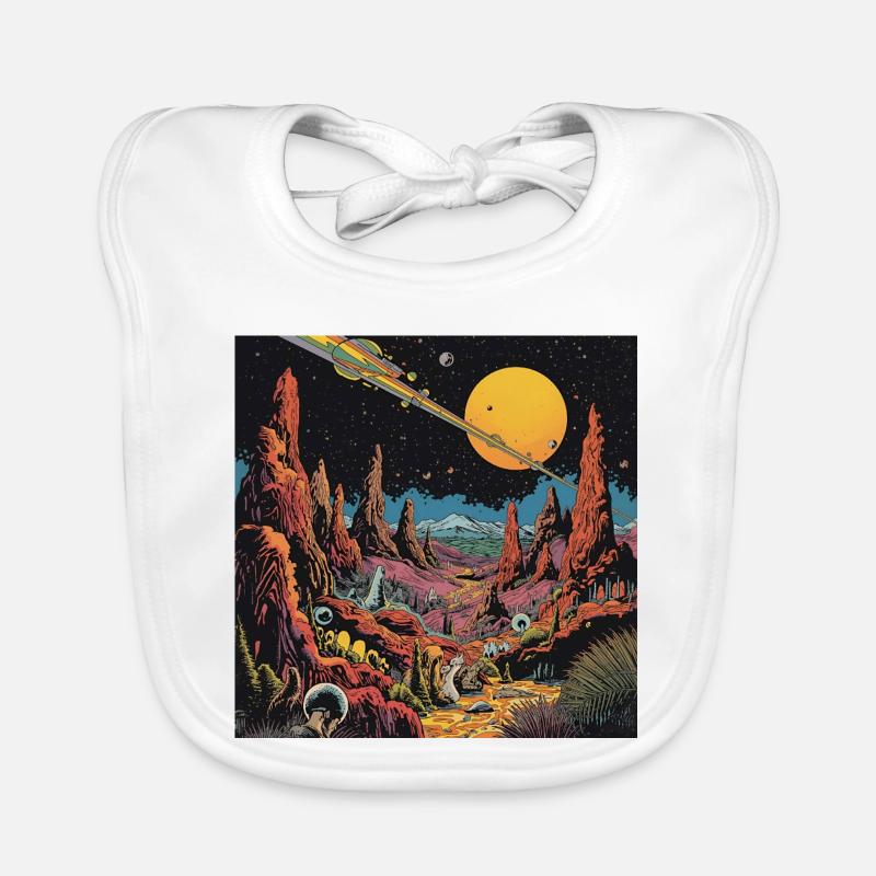 Futuristic Alien Planet Sky Organic Baby Bibs