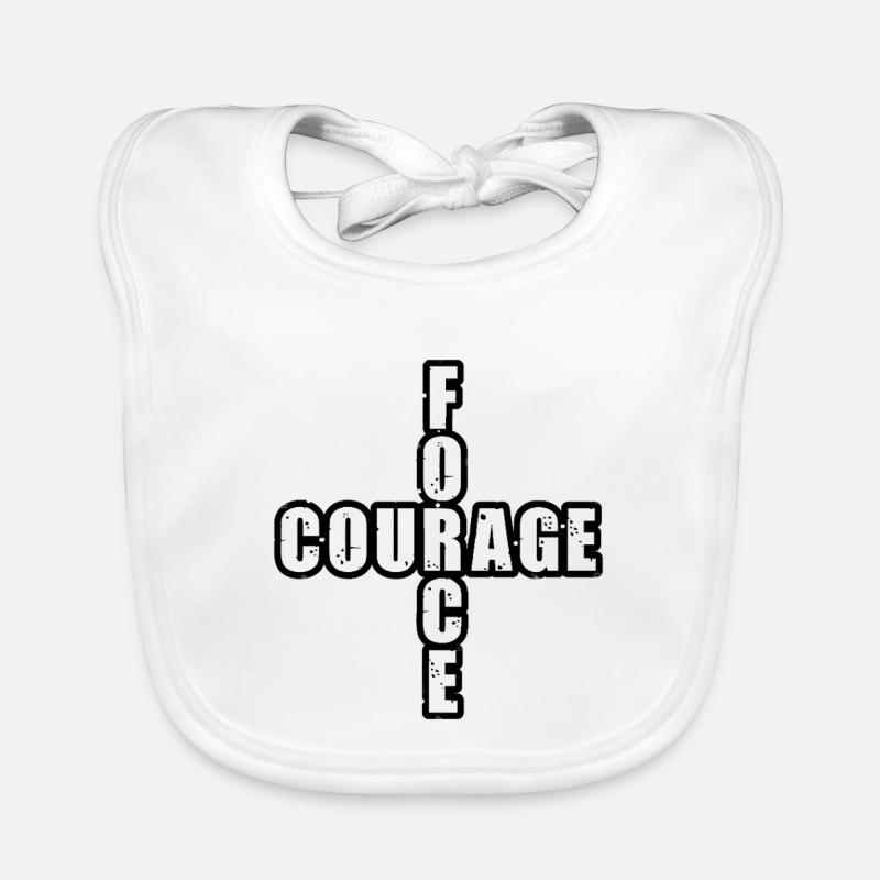 FORCE & COURAGE !  Bavoir bio Bébé