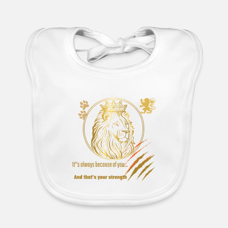 Lion Royalty and Strength Impression Organic Baby Bibs