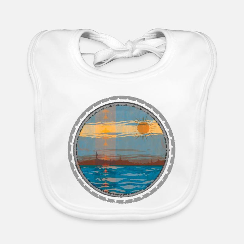 Coucher de soleil sur l’eau Bavoir bio Bébé