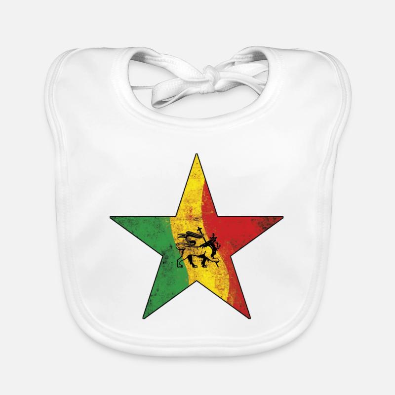 Reggae Löwe mit Rastafarbe Baby Bio-Lätzchen