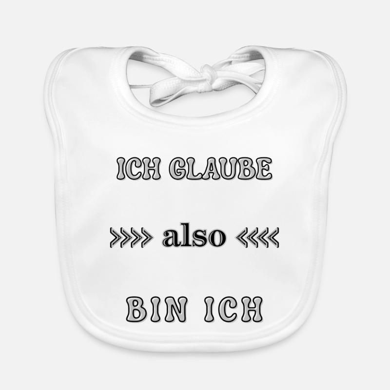 Wordart I Believe Therefore I Am Saying Statement Organic Baby Bibs