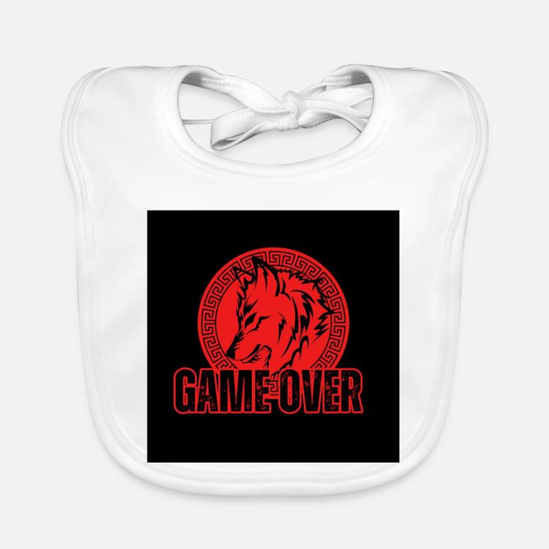 Loup Rouge Agressif « Game Over » Bavoir bio Bébé