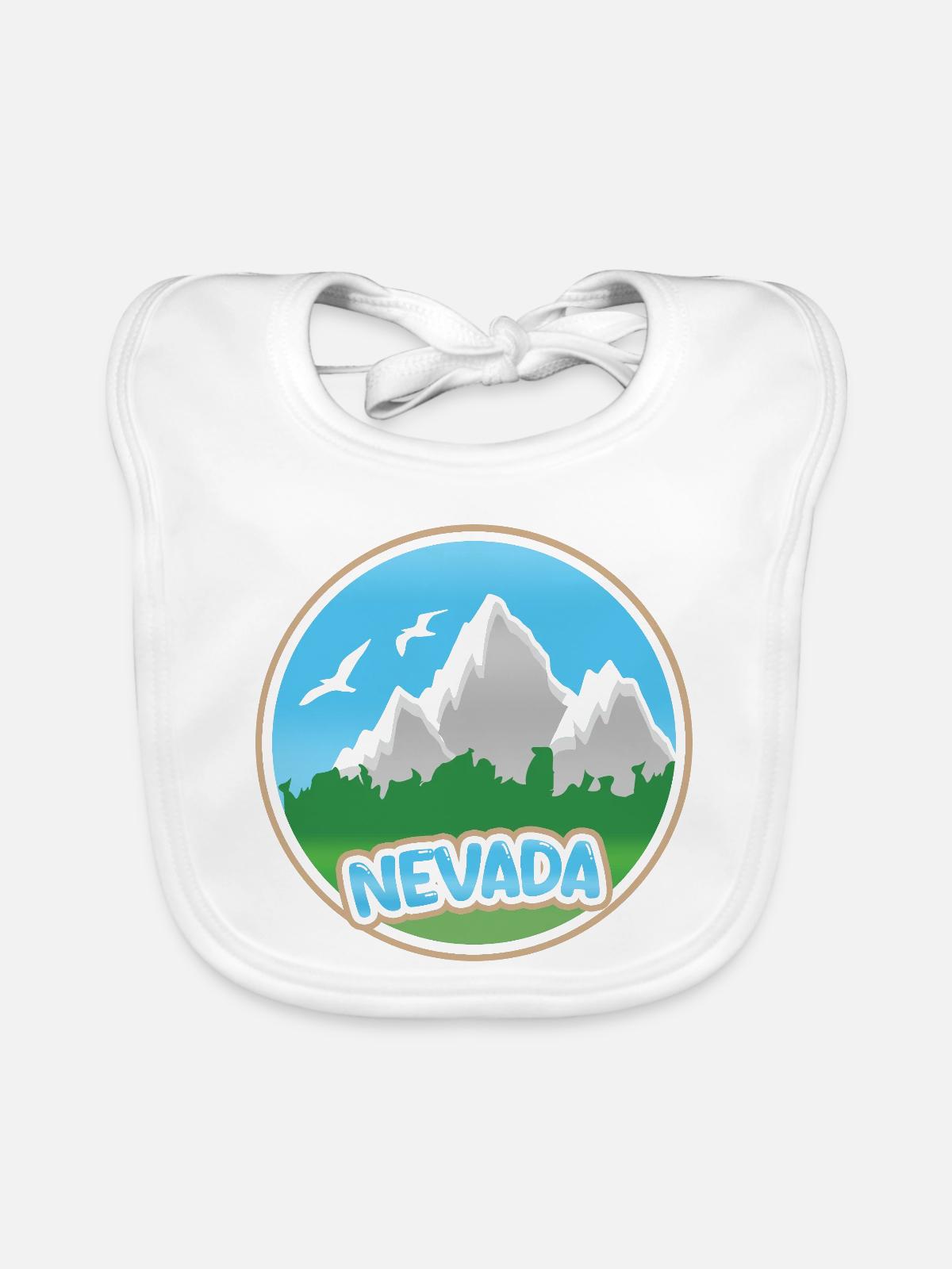 Nevada als Nevada - Baby Bio-Lätzchen - Weiß - Vorne